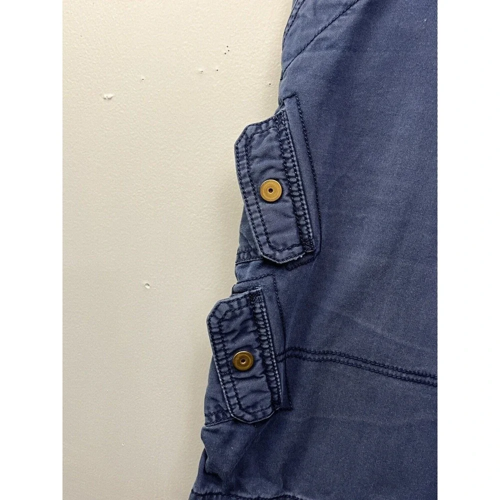 Chaps‎ Cargo Shorts Boys 18 Blue Solid Utility Multi-Pocket 100% Cotton